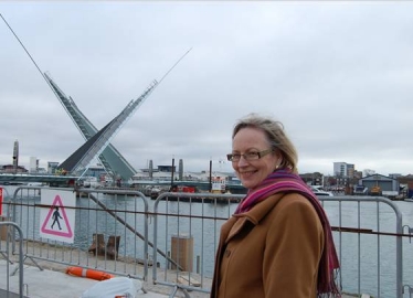 Julie Girling MEP at the Twin Sails Bridge