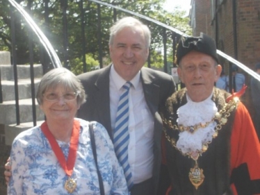 Robert Syms MP with Mayor Peter Adams and his wife Brenda